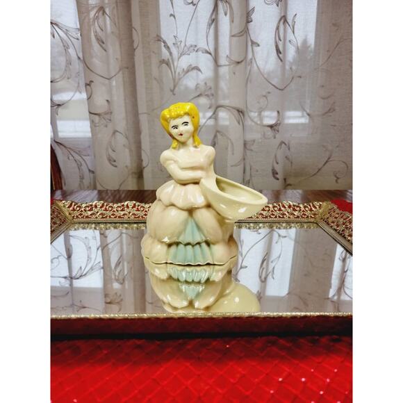 Vintage Victorian Lady Planter, Ceramic Succulent Holder, Holding Bowl, - Picture 1 of 5